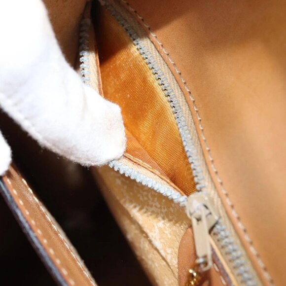 CELINE Macadam Canvas Hand Bag PVC Leather Brown Gold - Picture 10 of 16